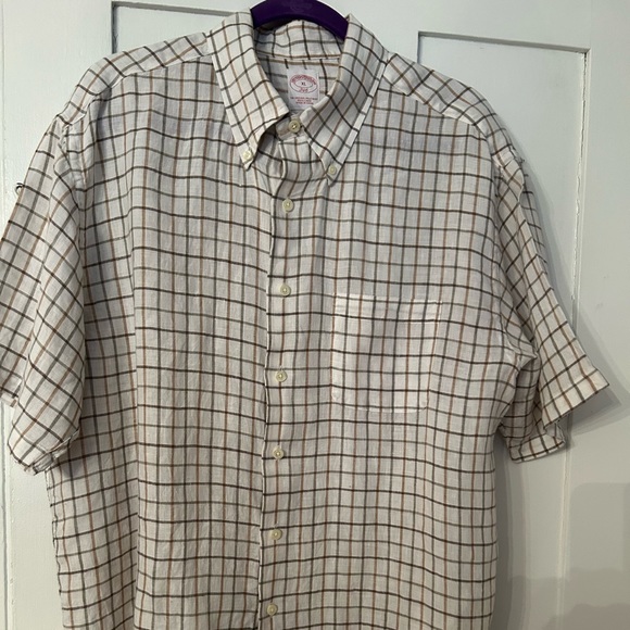 Brooks Brothers Other - Brooks Brothers Men’s XL Linen Check Short Sleeve Shirt